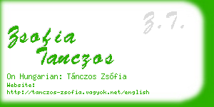 zsofia tanczos business card
