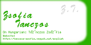 zsofia tanczos business card